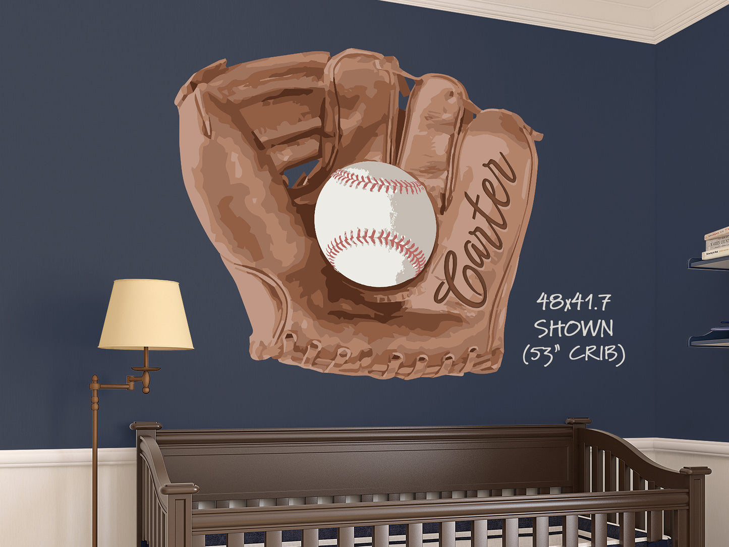 Baseball & Glove Wall Decal – Personalized Sports Décor for Kids