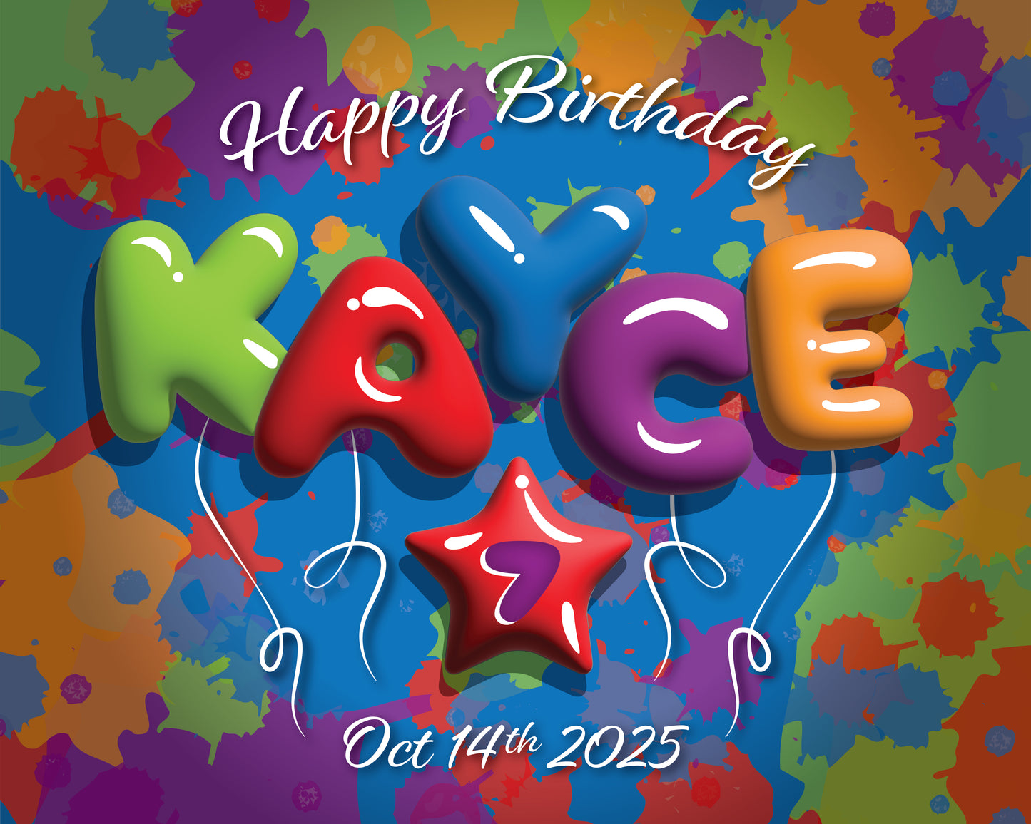 Bubble Type Balloon Theme Birthday Party Banner