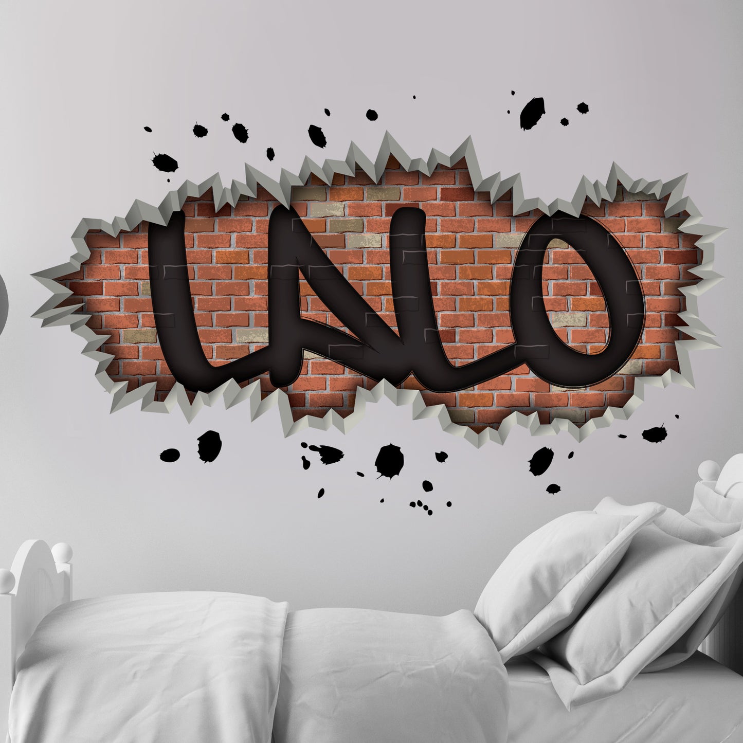Barbed Wire Graffiti Name Brick Breakout Decal
