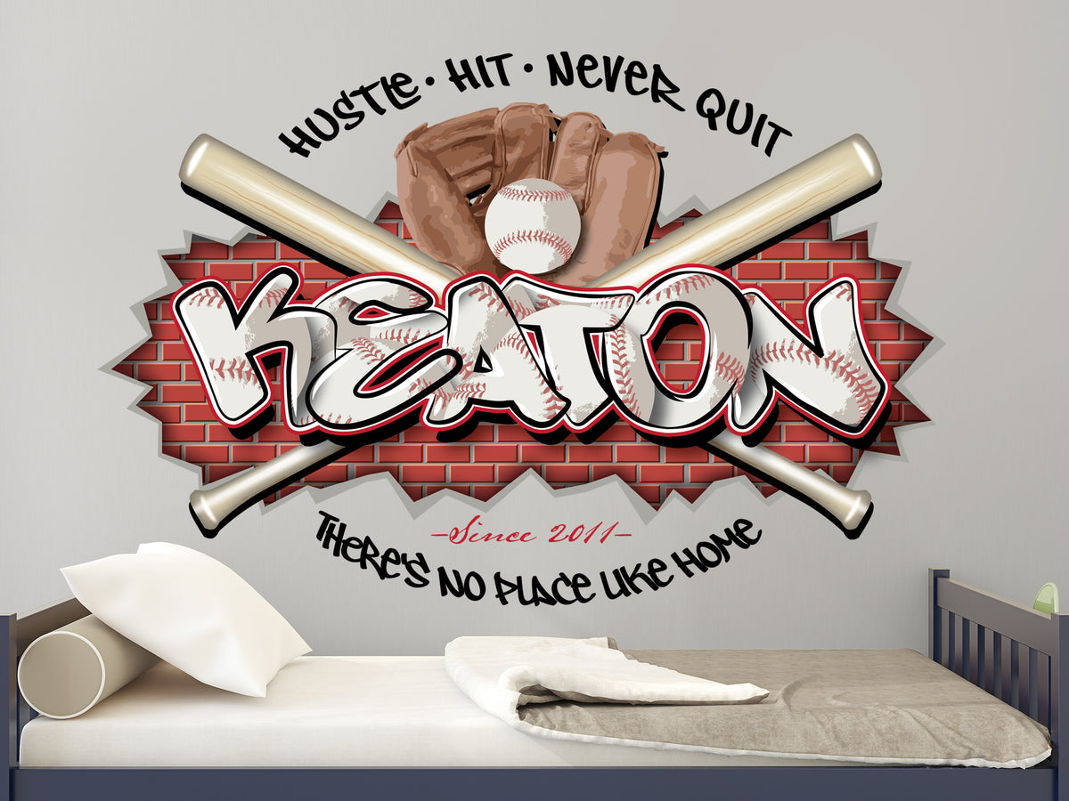 Personalized Baseball Name Wall Decor