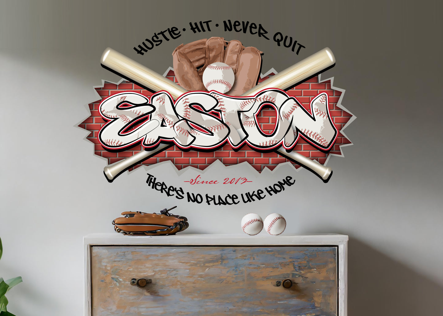 Personalized Baseball Name Wall Decor