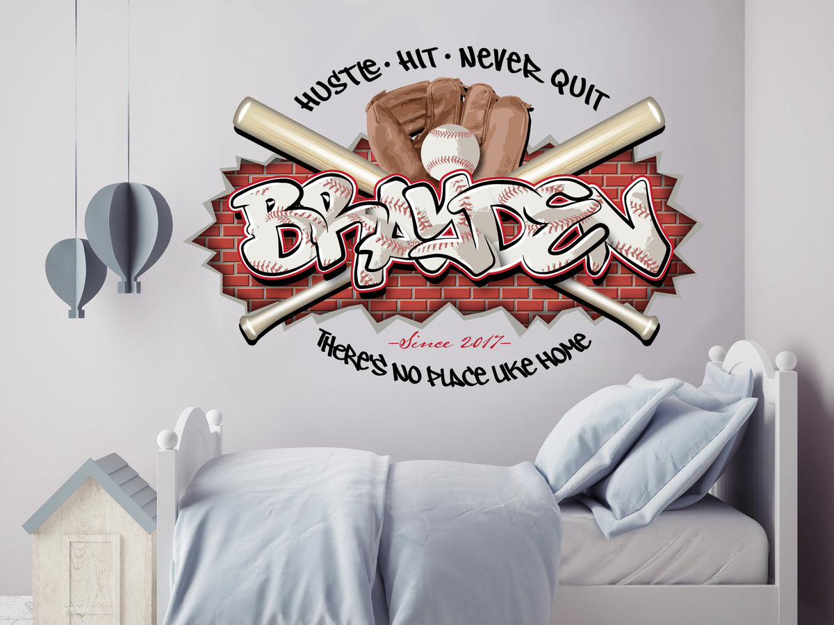 Personalized Baseball Name Wall Decor