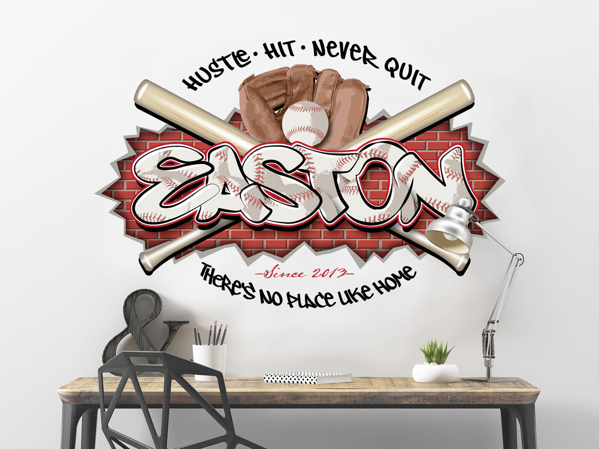 Personalized Baseball Name Wall Decor