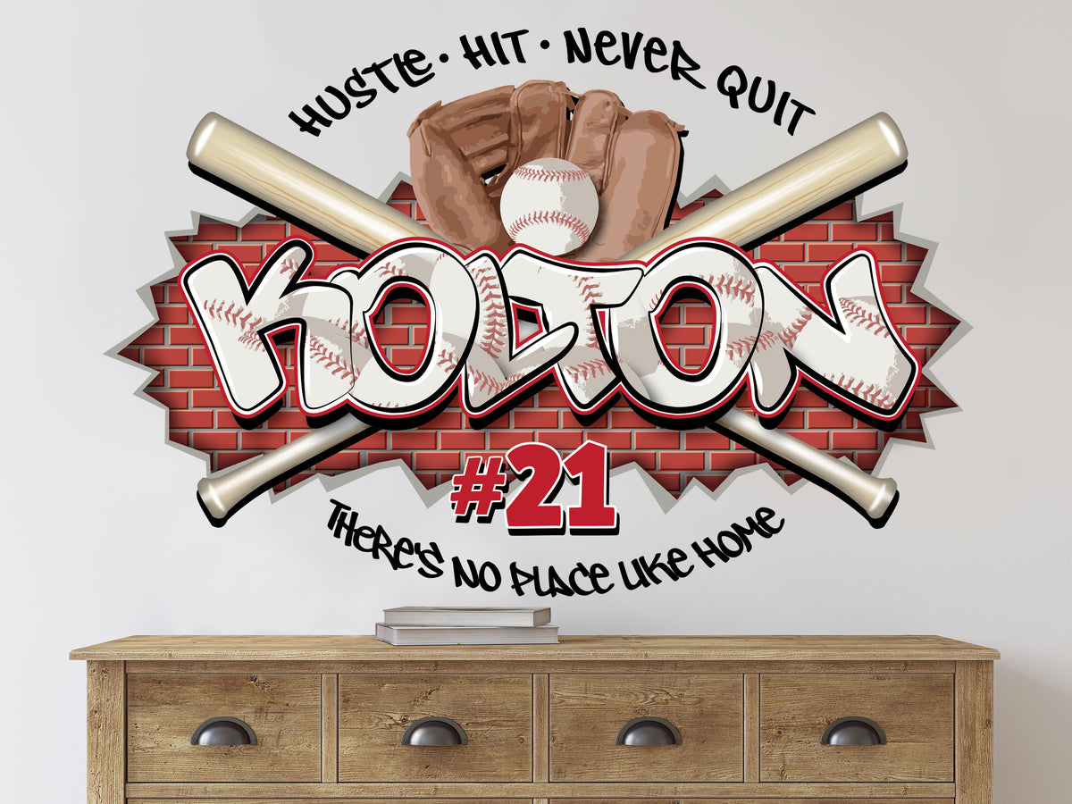 Personalized Baseball Name Wall Decor