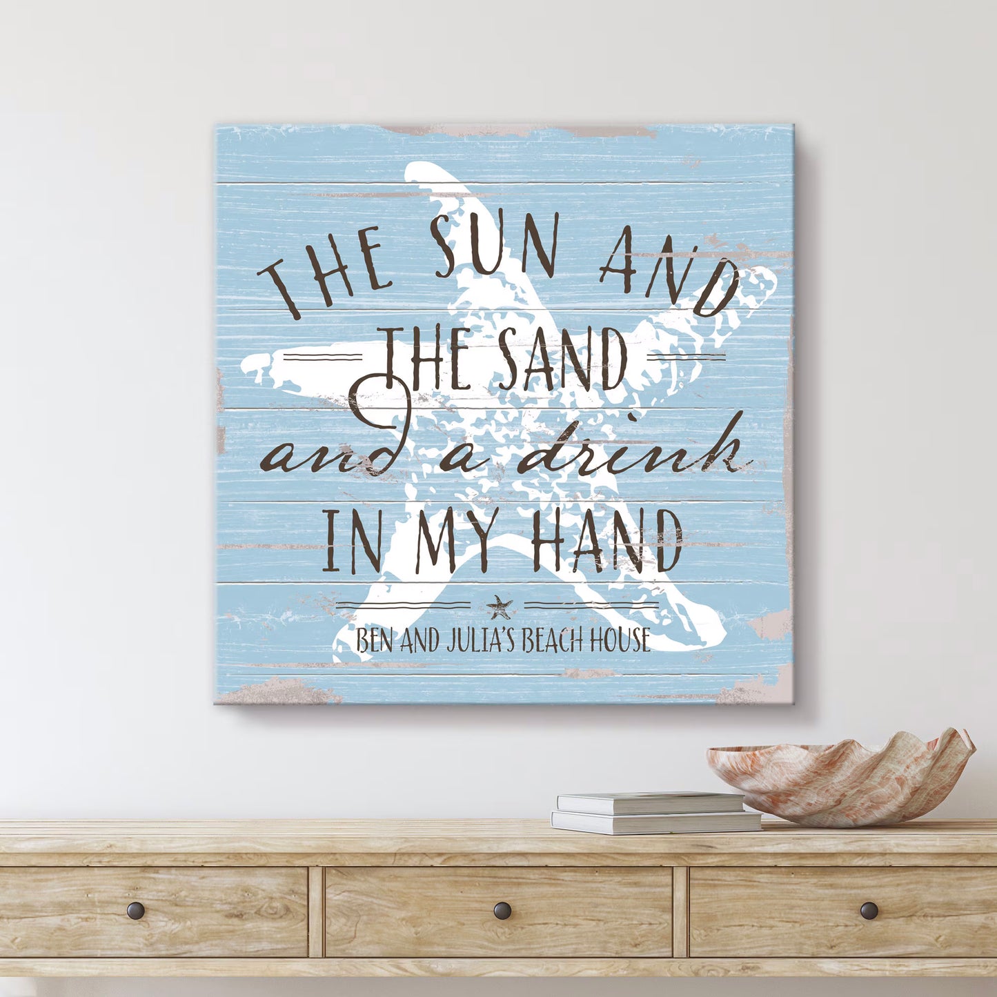 Custom Starfish Beach Quote Canvas Art