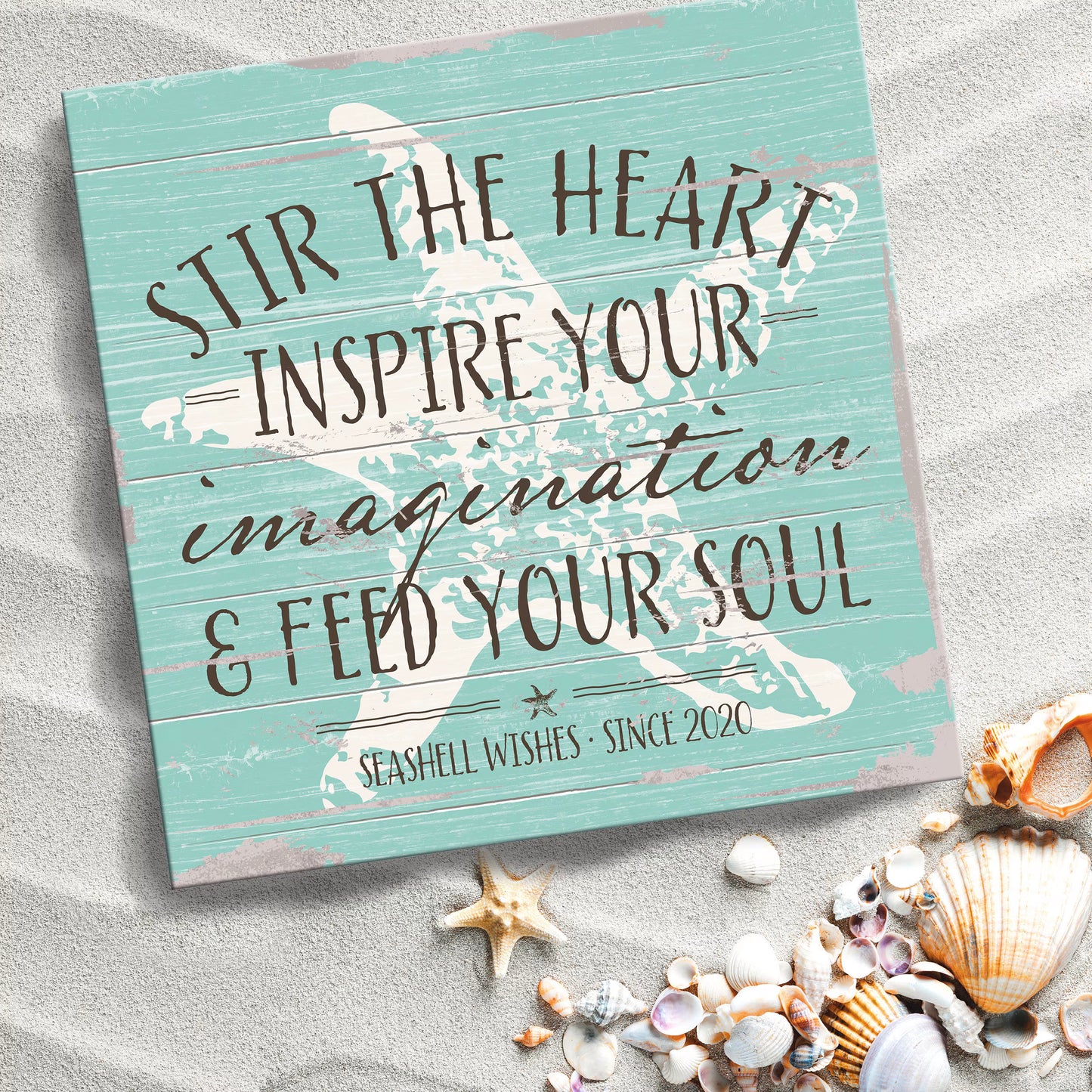 Custom Starfish Beach Quote Canvas Art
