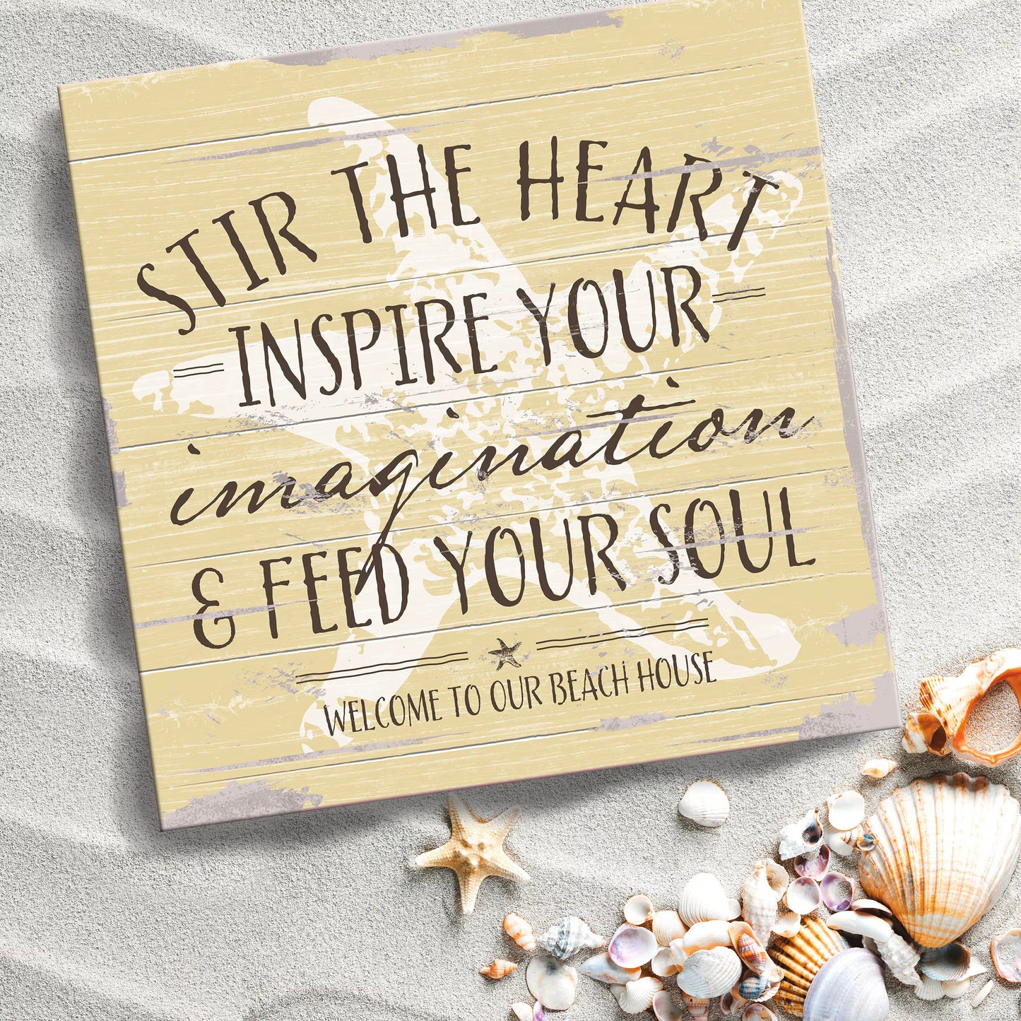 Custom Starfish Beach Quote Canvas Art