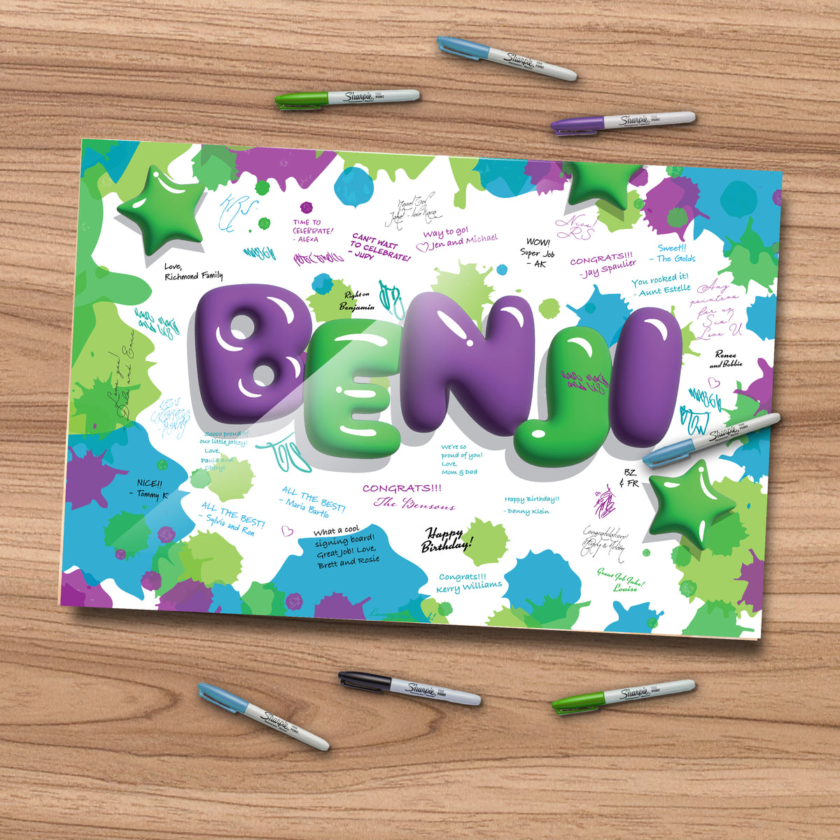 Balloon Bubble Type Birthday Sign In Board