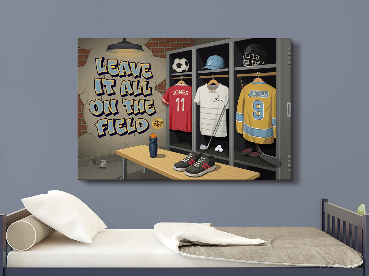 Inspirational Sports Locker Room Canvas
