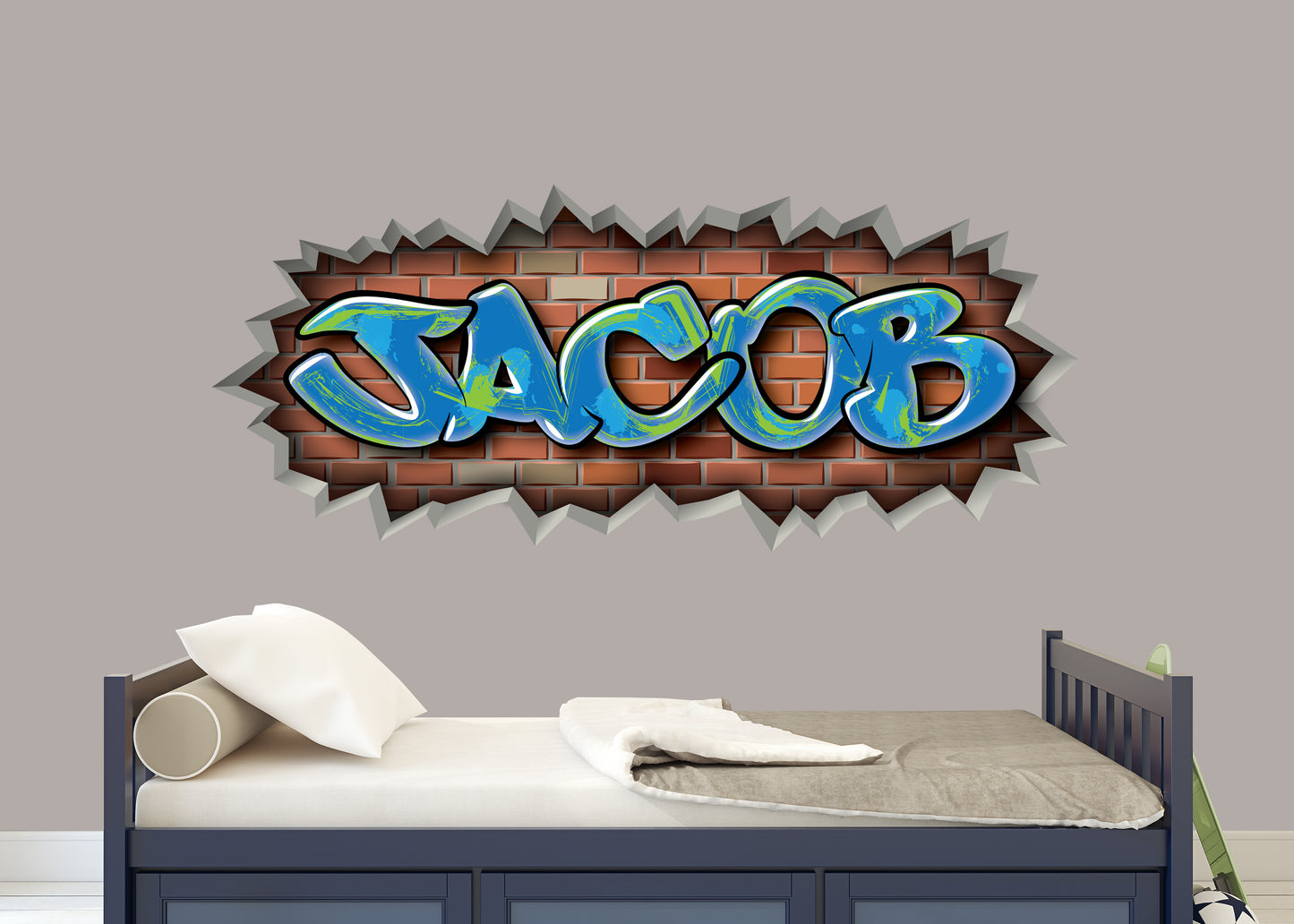 Personalized Graffiti Name Brick Breakout Decal – Custom Wall Art