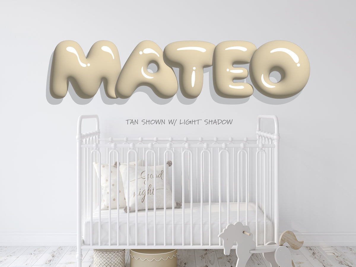 Personalized Bubble Name with 3D Shadow Effect