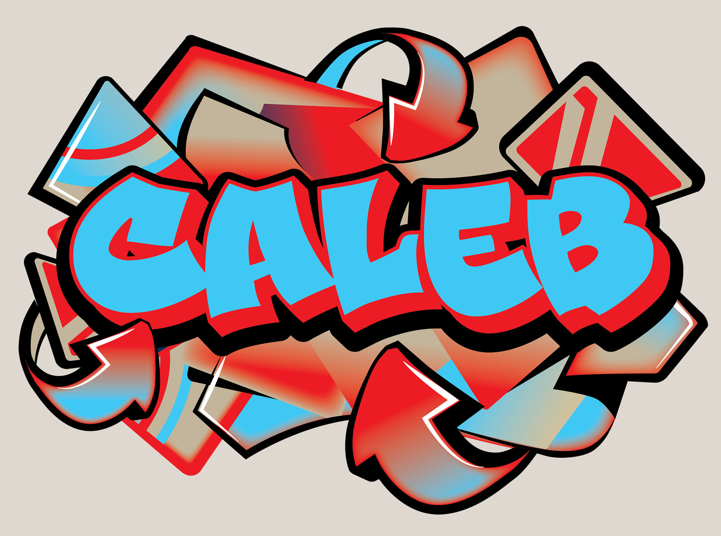 Personalized Graffiti Name Decal with Shapes
