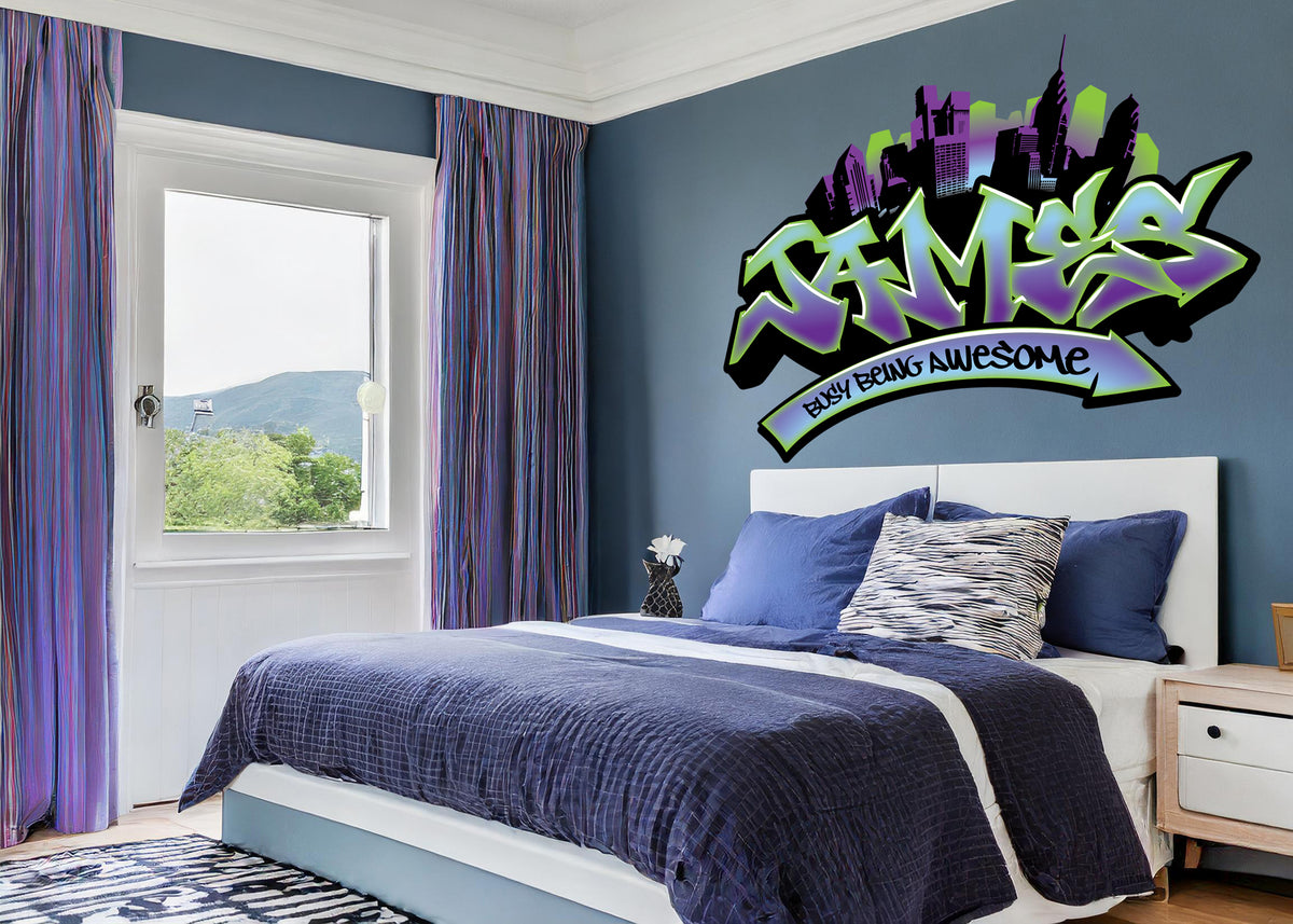 Personalized Graffiti Name City Decal