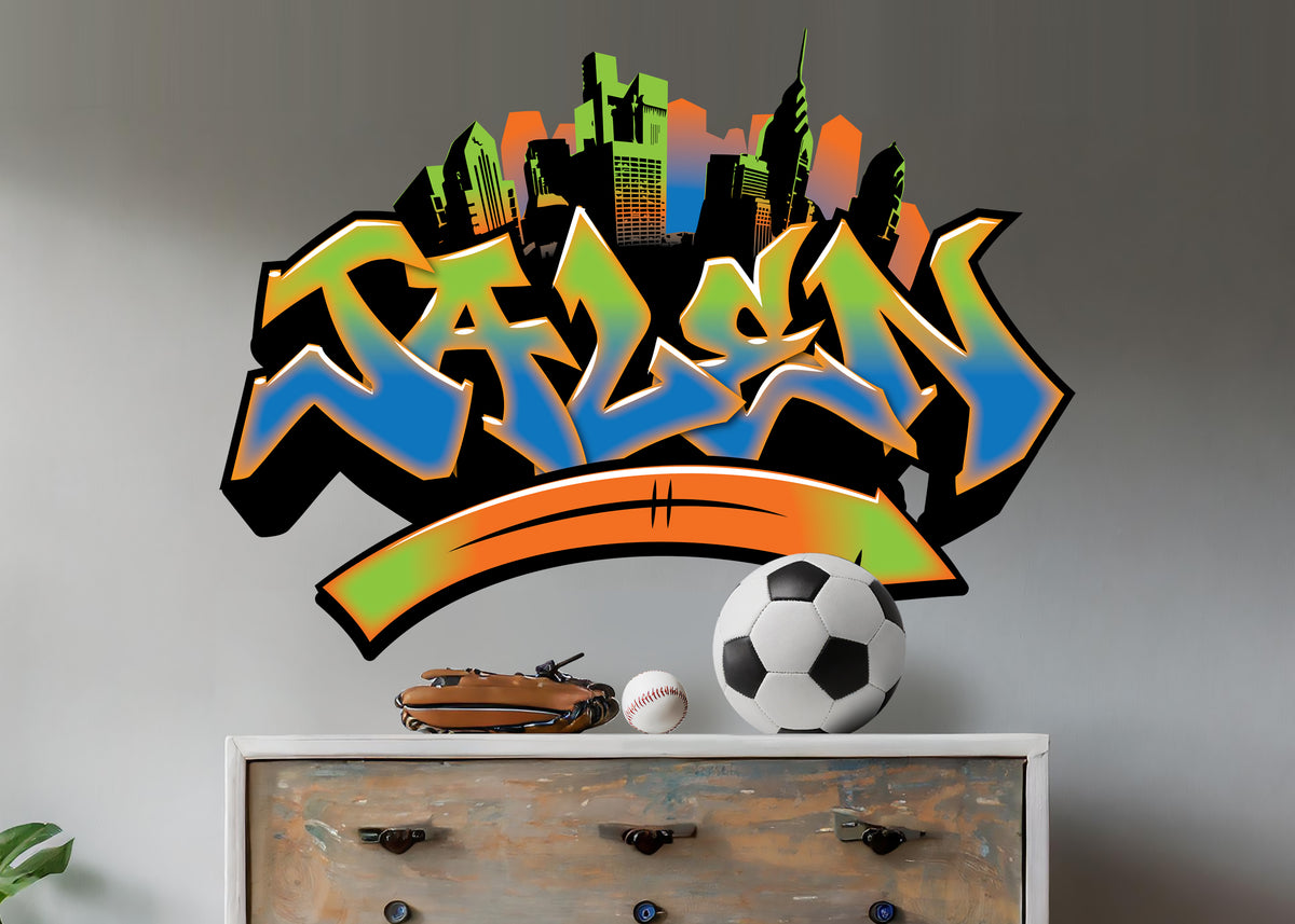 Personalized Graffiti Name City Decal