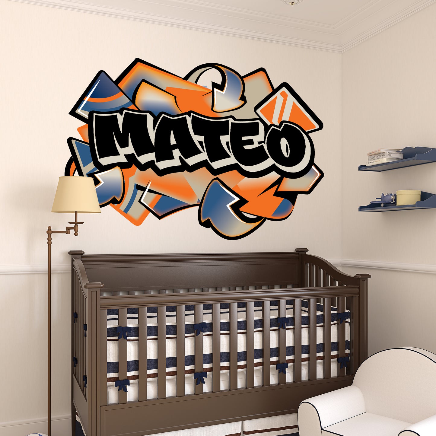 Personalized Graffiti Name Decal with Shapes