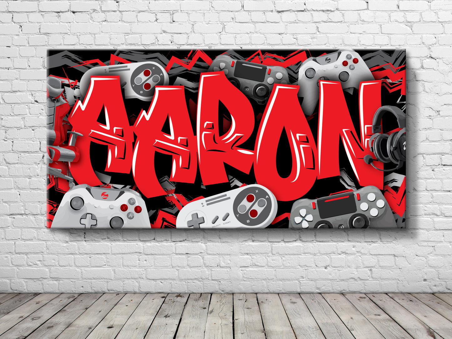 Personalized Gamer Graffiti Style Name Canvas