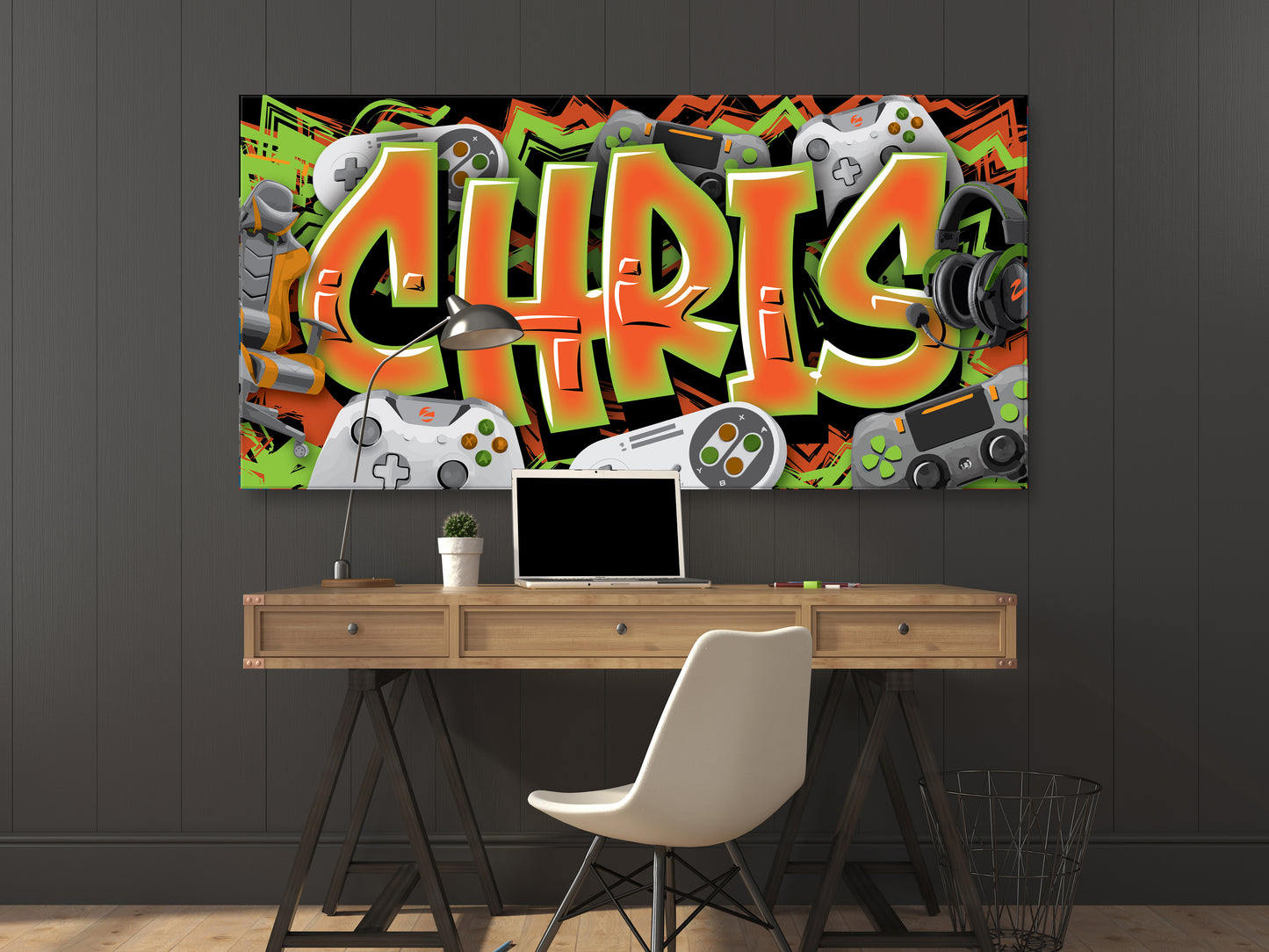 Personalized Gamer Graffiti Style Name Canvas