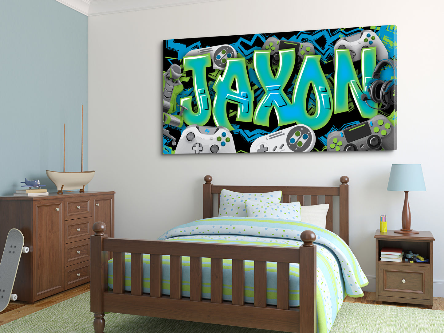 Personalized Gamer Graffiti Style Name Canvas
