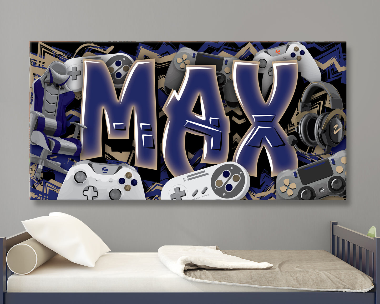 Personalized Gamer Graffiti Style Name Canvas
