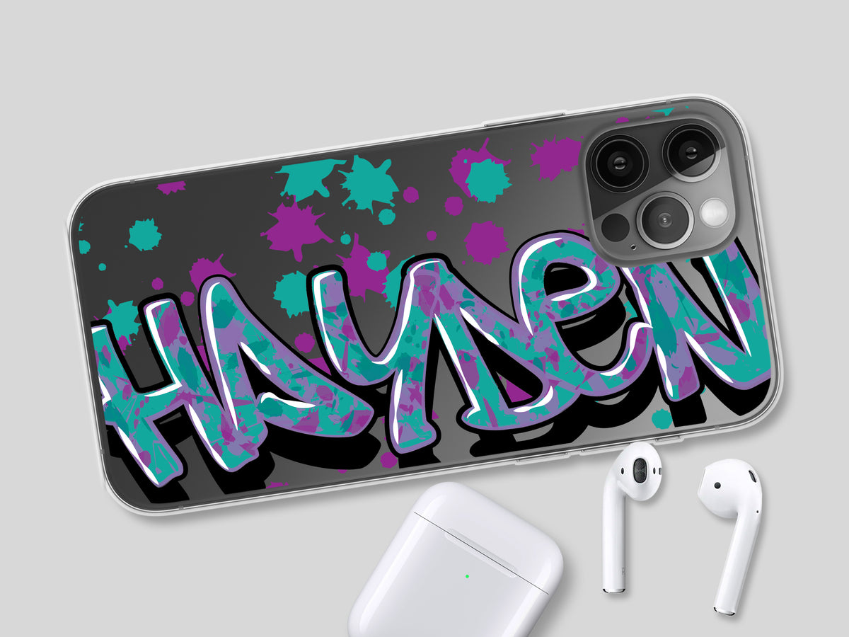 Personalized Graffiti Name Paint Splatter Phone Case