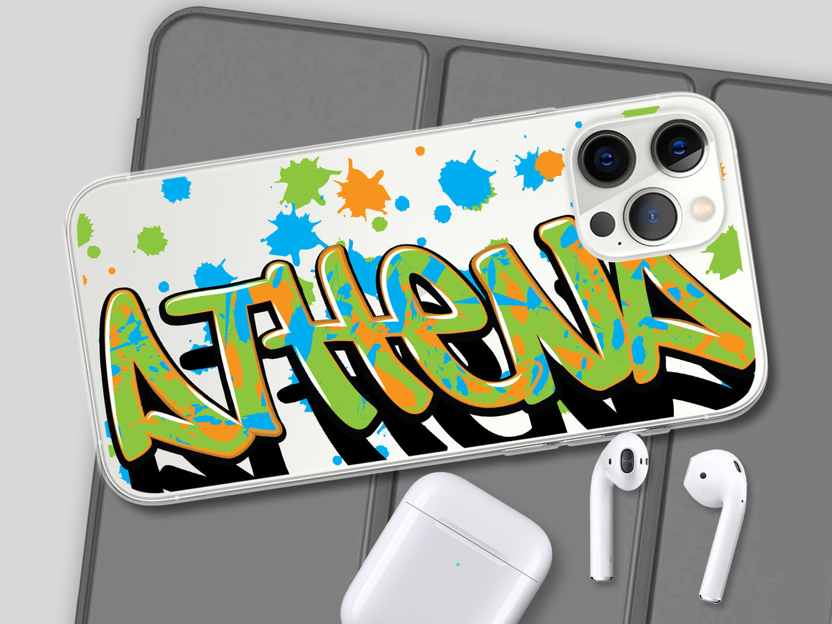 Personalized Graffiti Name Paint Splatter Phone Case