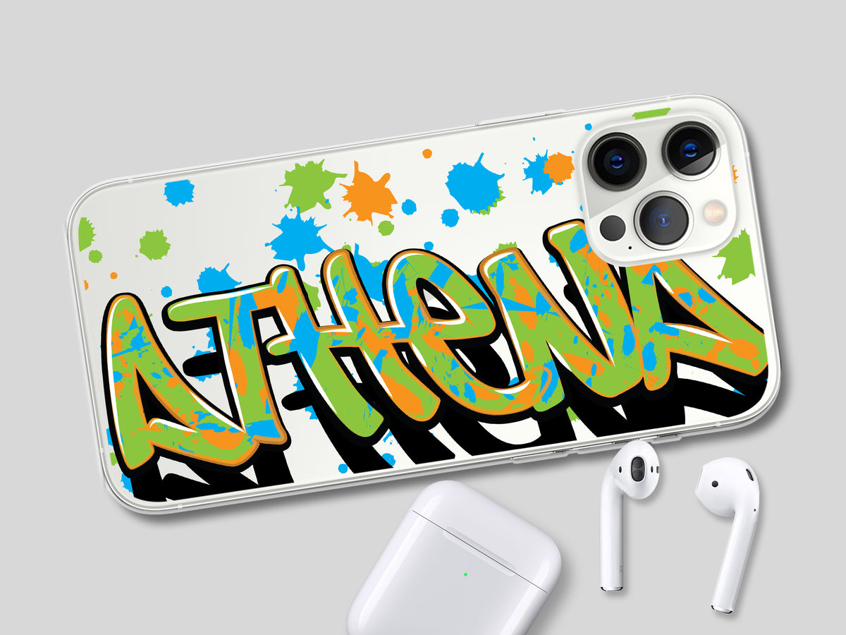 Personalized Graffiti Name Paint Splatter Phone Case