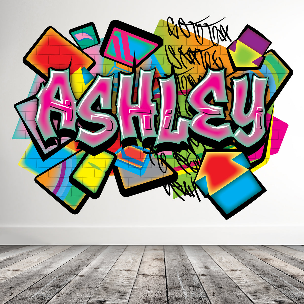 Personalized Vibrant Graffiti Name Wall Decal