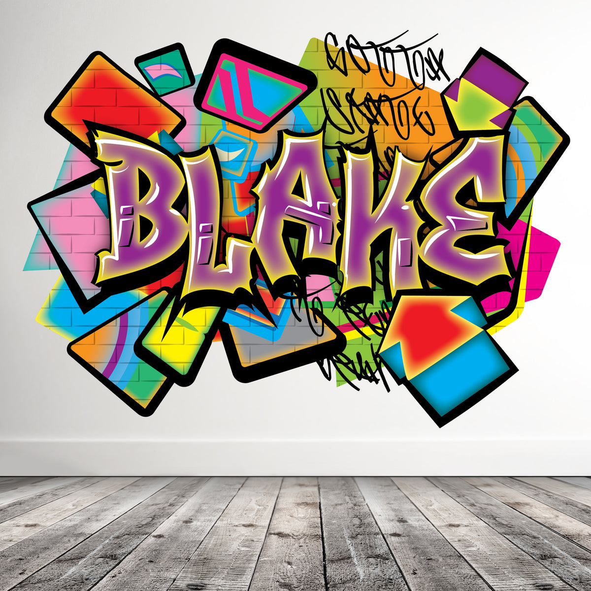 Personalized Vibrant Graffiti Name Wall Decal