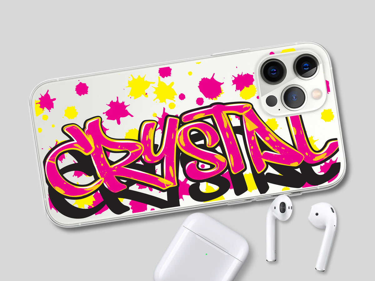 Personalized Graffiti Name Paint Splatter Phone Case
