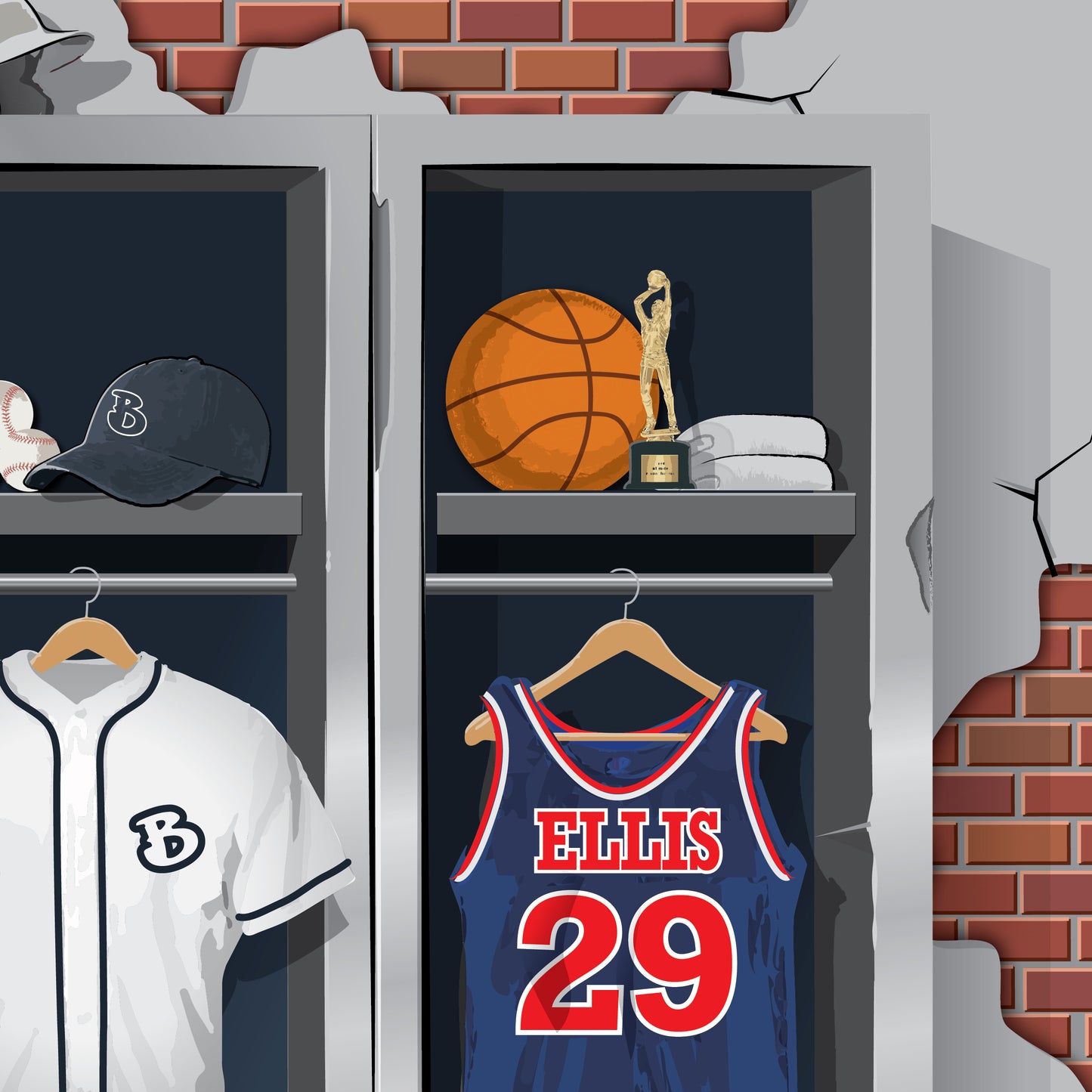 Personalized Sports Locker Room Canvas