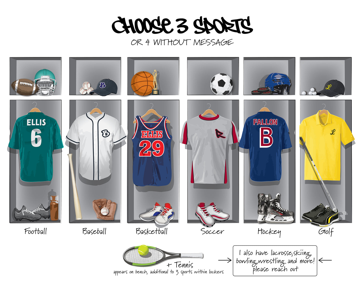 Personalized Sports Locker Room Canvas