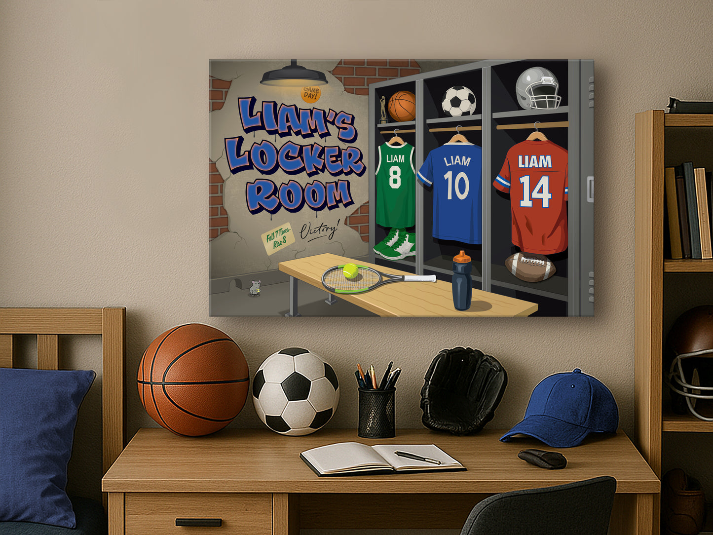 Inspirational Sports Locker Room Canvas