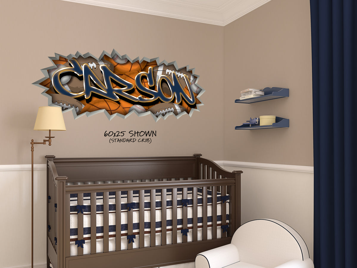 Personalized Sports Name Graffiti Wall Decal