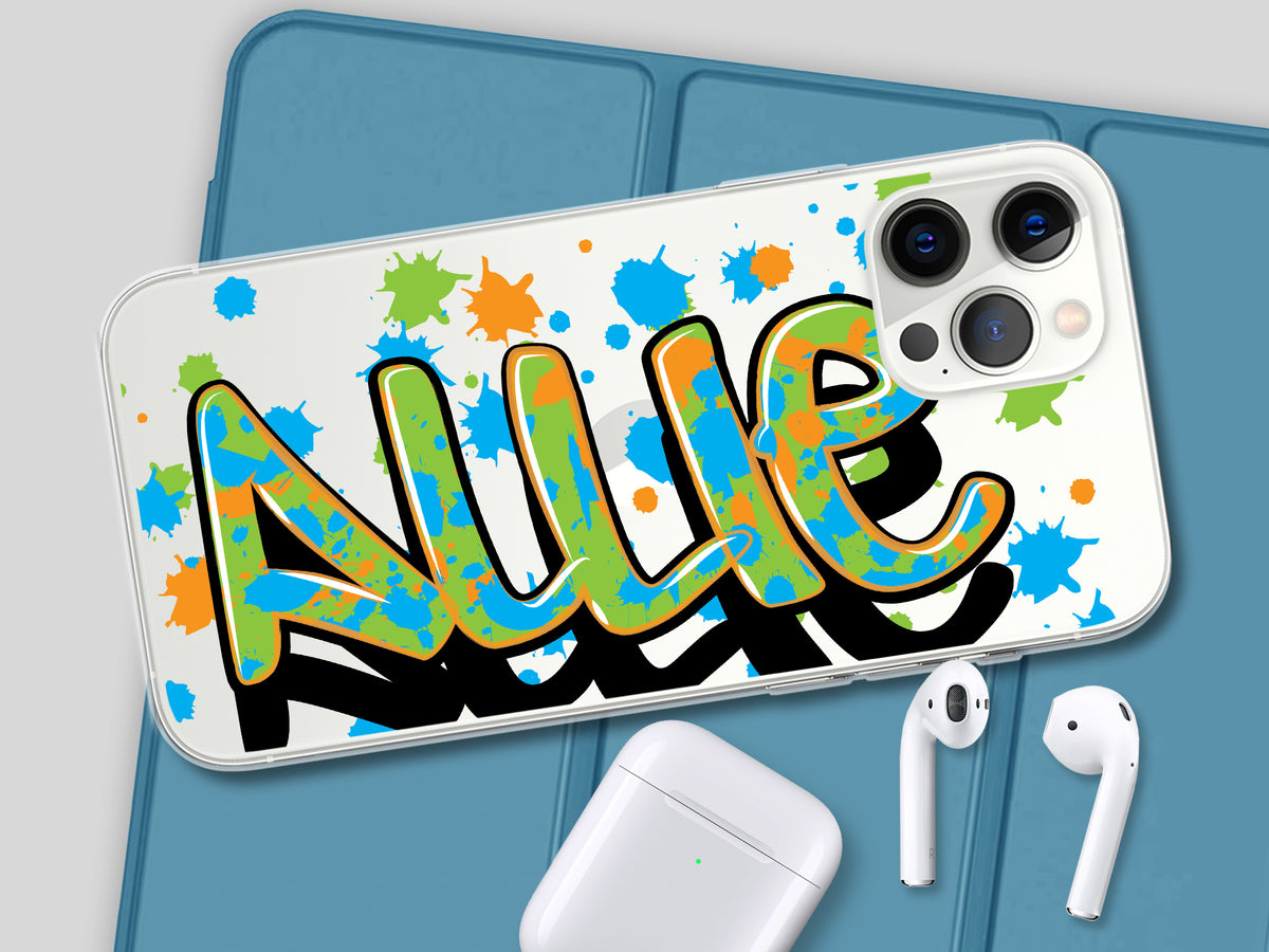 Personalized Graffiti Name Paint Splatter Phone Case