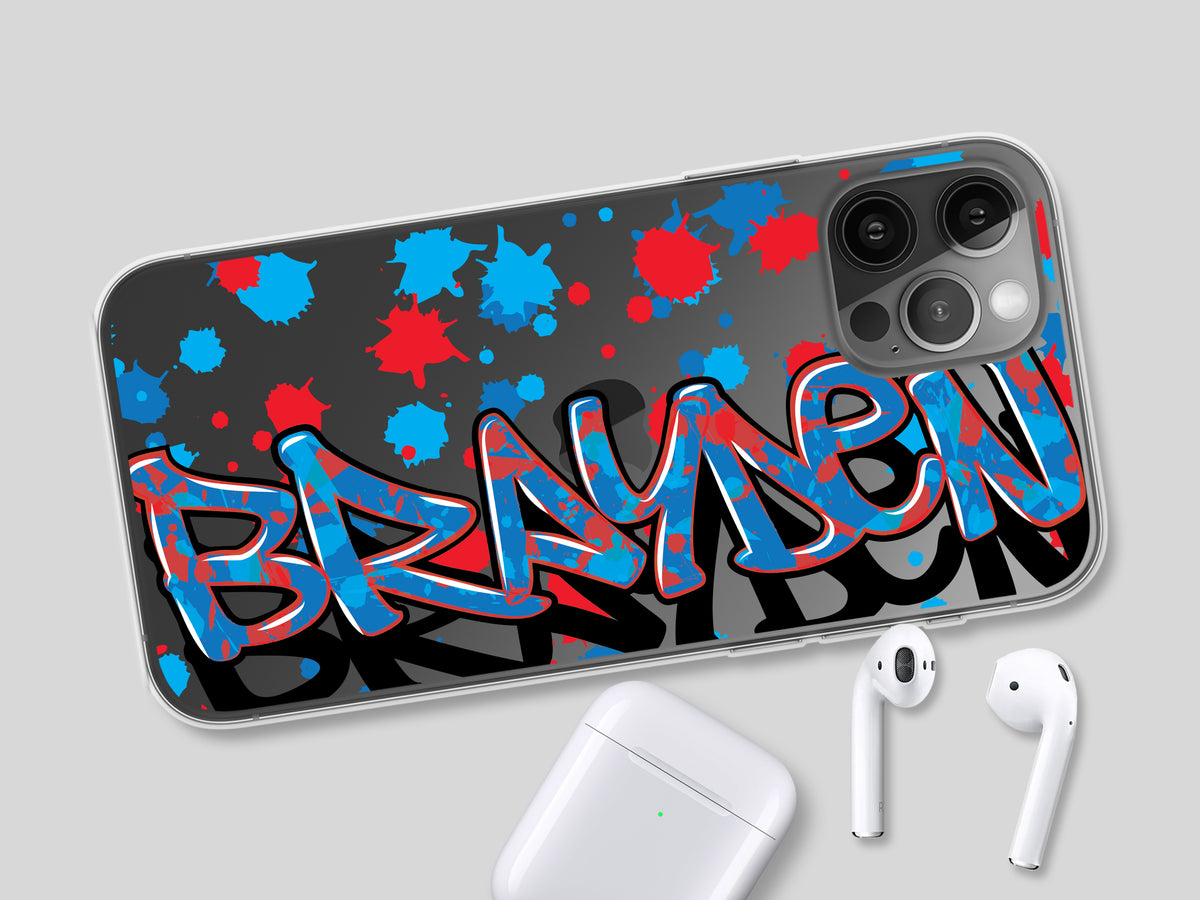 Personalized Graffiti Name Paint Splatter Phone Case