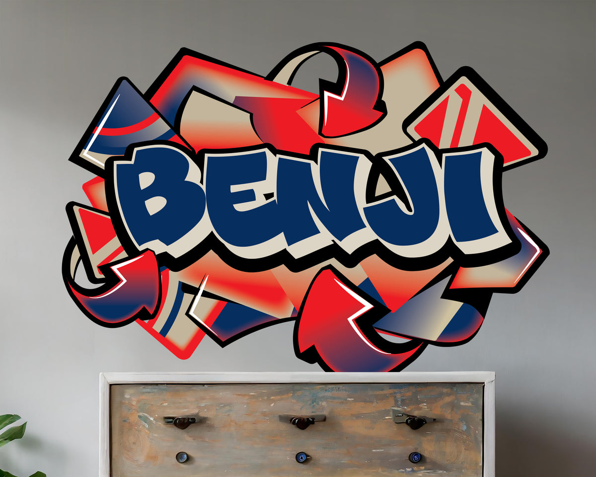 Personalized Graffiti Name Decal with Shapes