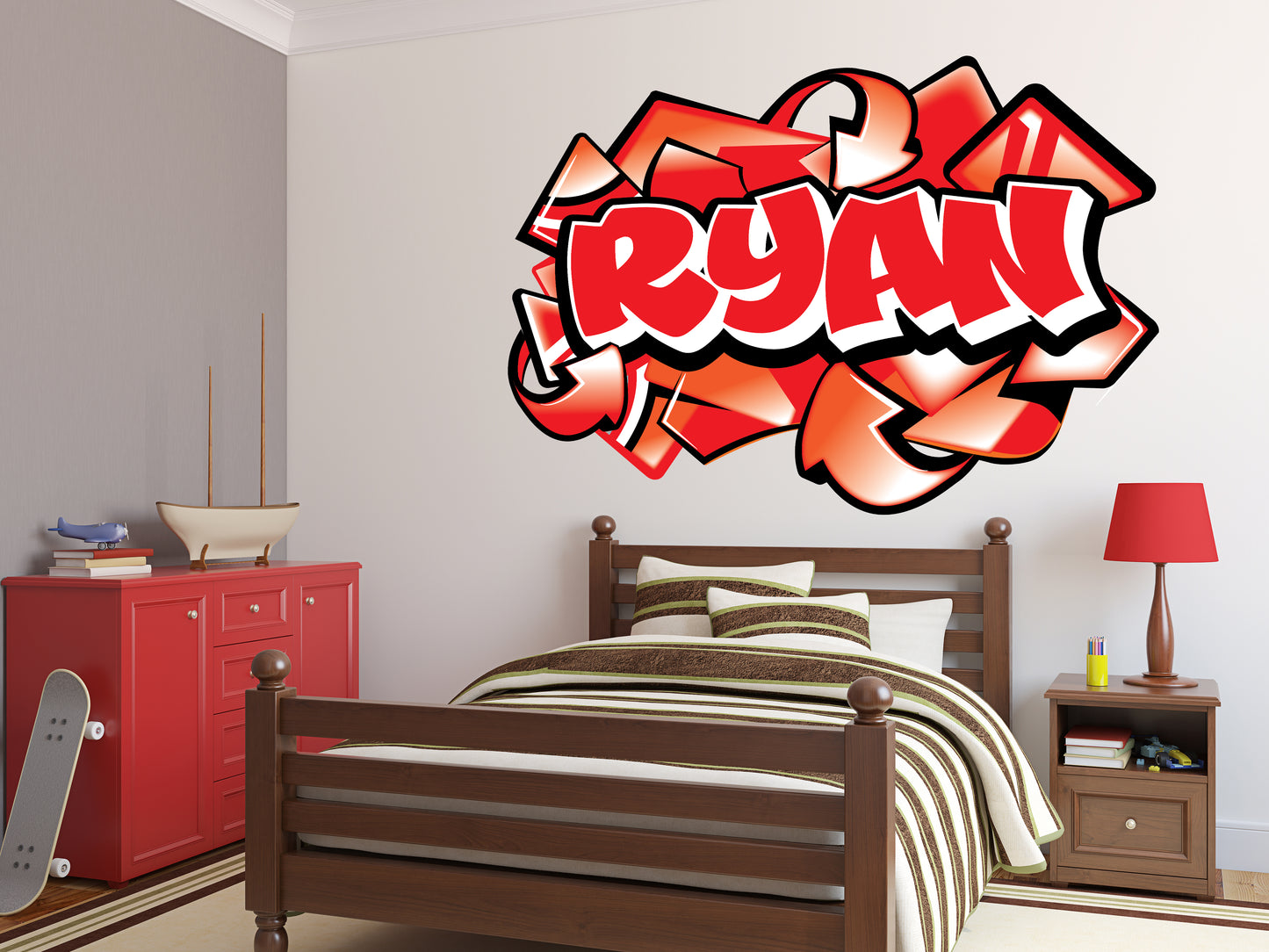 Personalized Graffiti Name Decal with Shapes