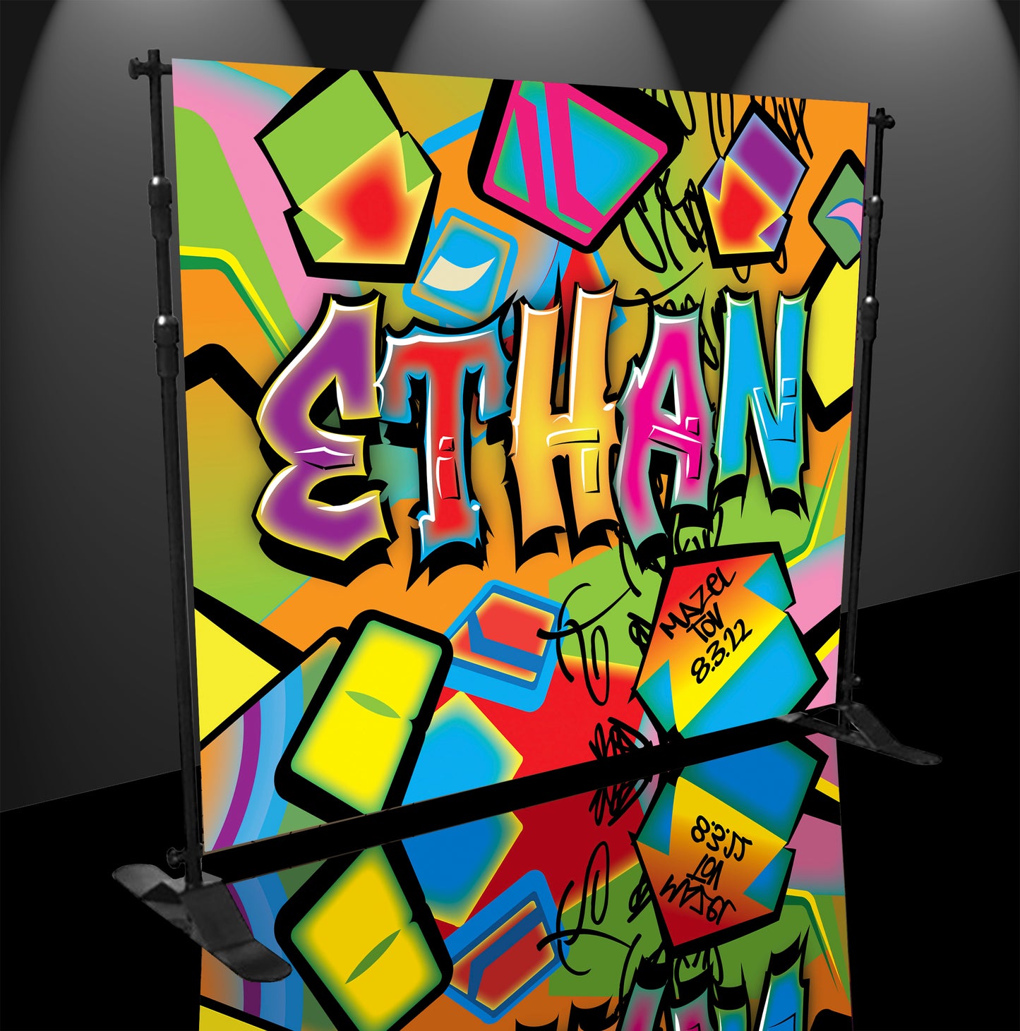 Personalized Graffiti Name Event Backdrop Banner