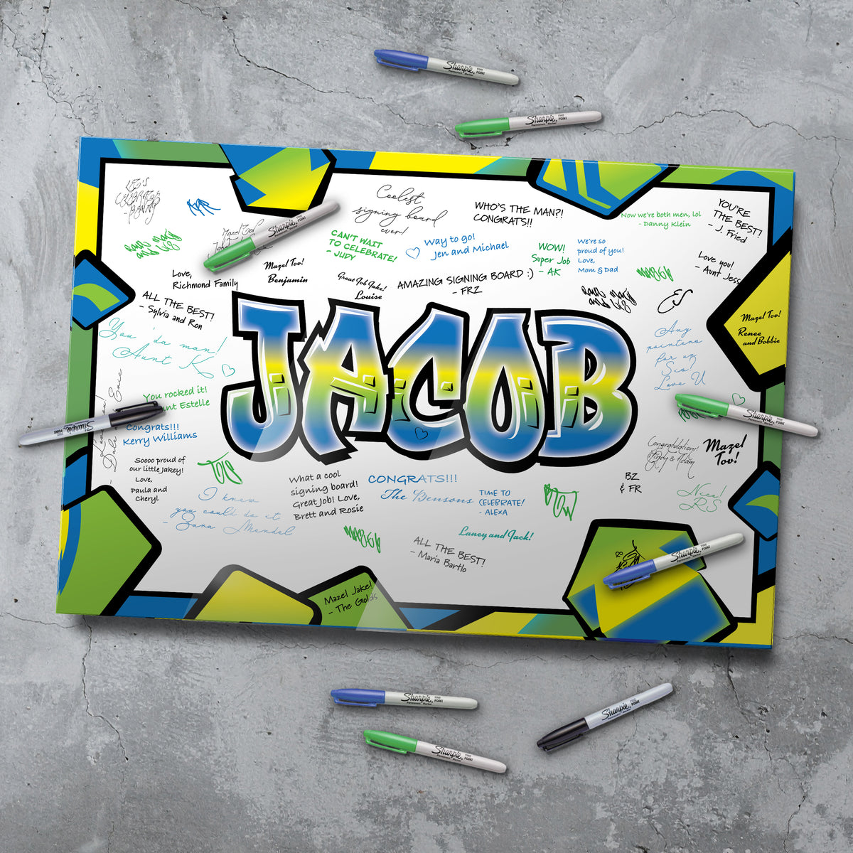 Graffiti Shapes Acrylic Art Sign In