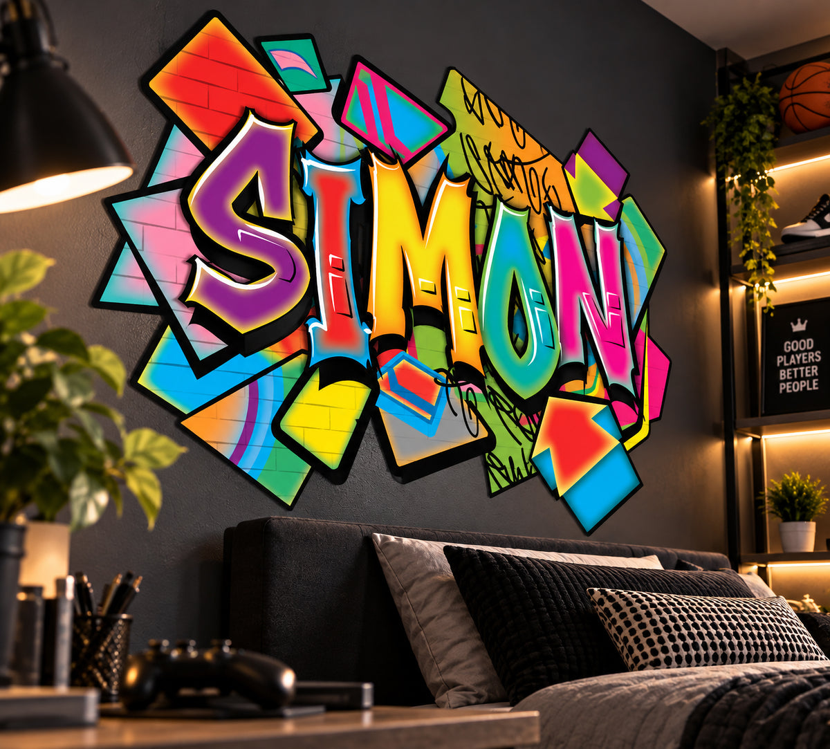 Personalized Vibrant Graffiti Name Wall Decal