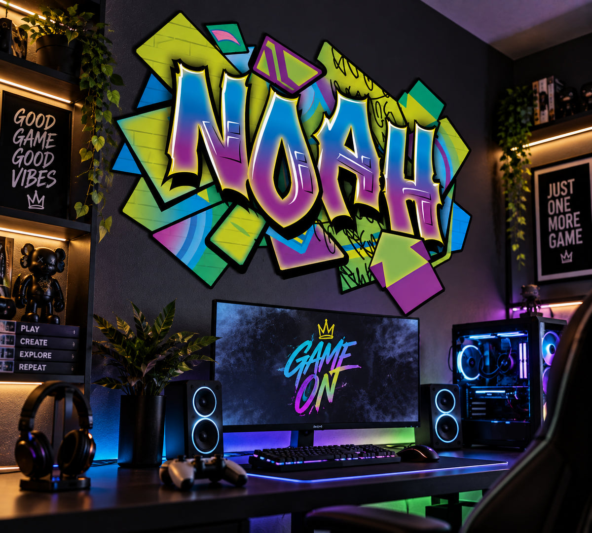 Personalized Vibrant Graffiti Name Wall Decal