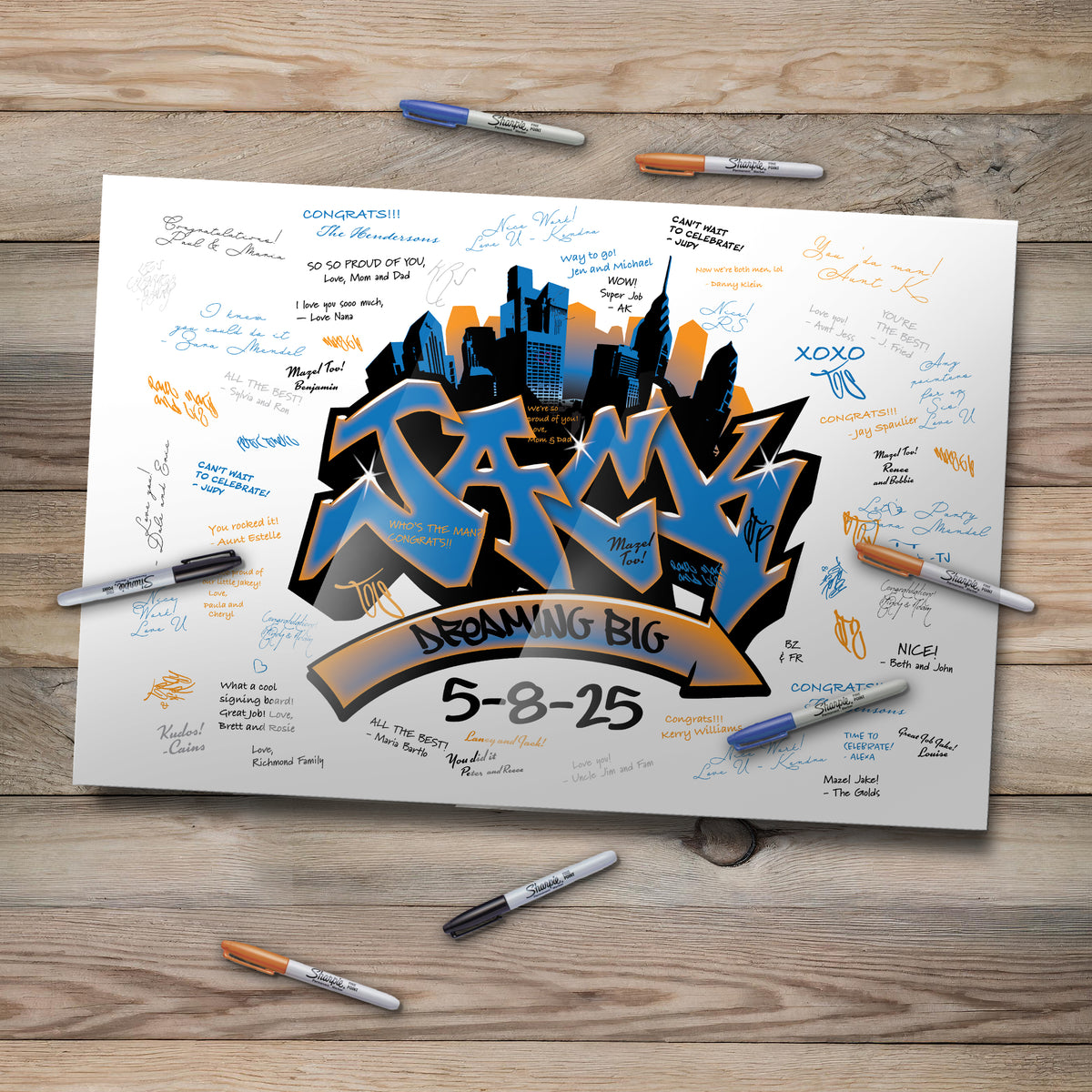Graffiti City Acrylic Art Sign In Board