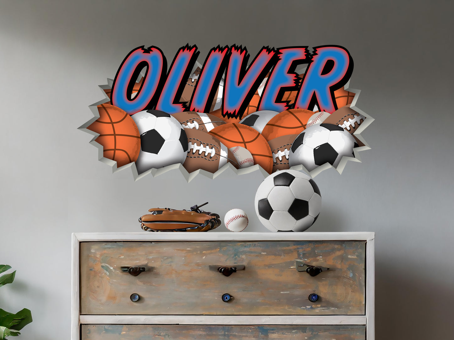 Personalized Sports Graffiti Name Decal