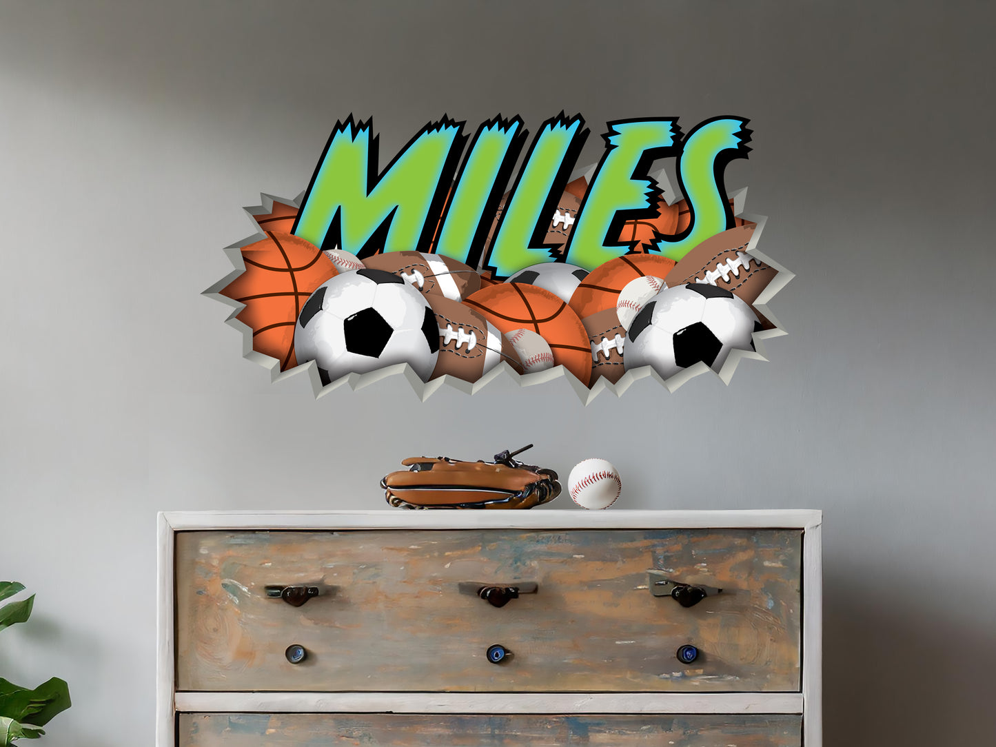 Personalized Sports Graffiti Name Decal
