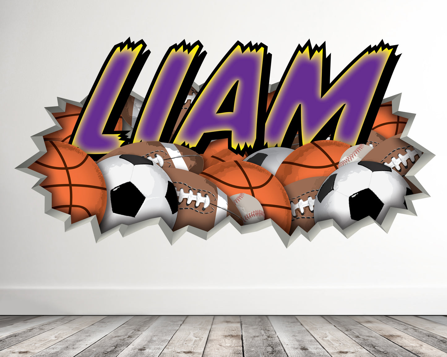 Personalized Sports Graffiti Name Decal