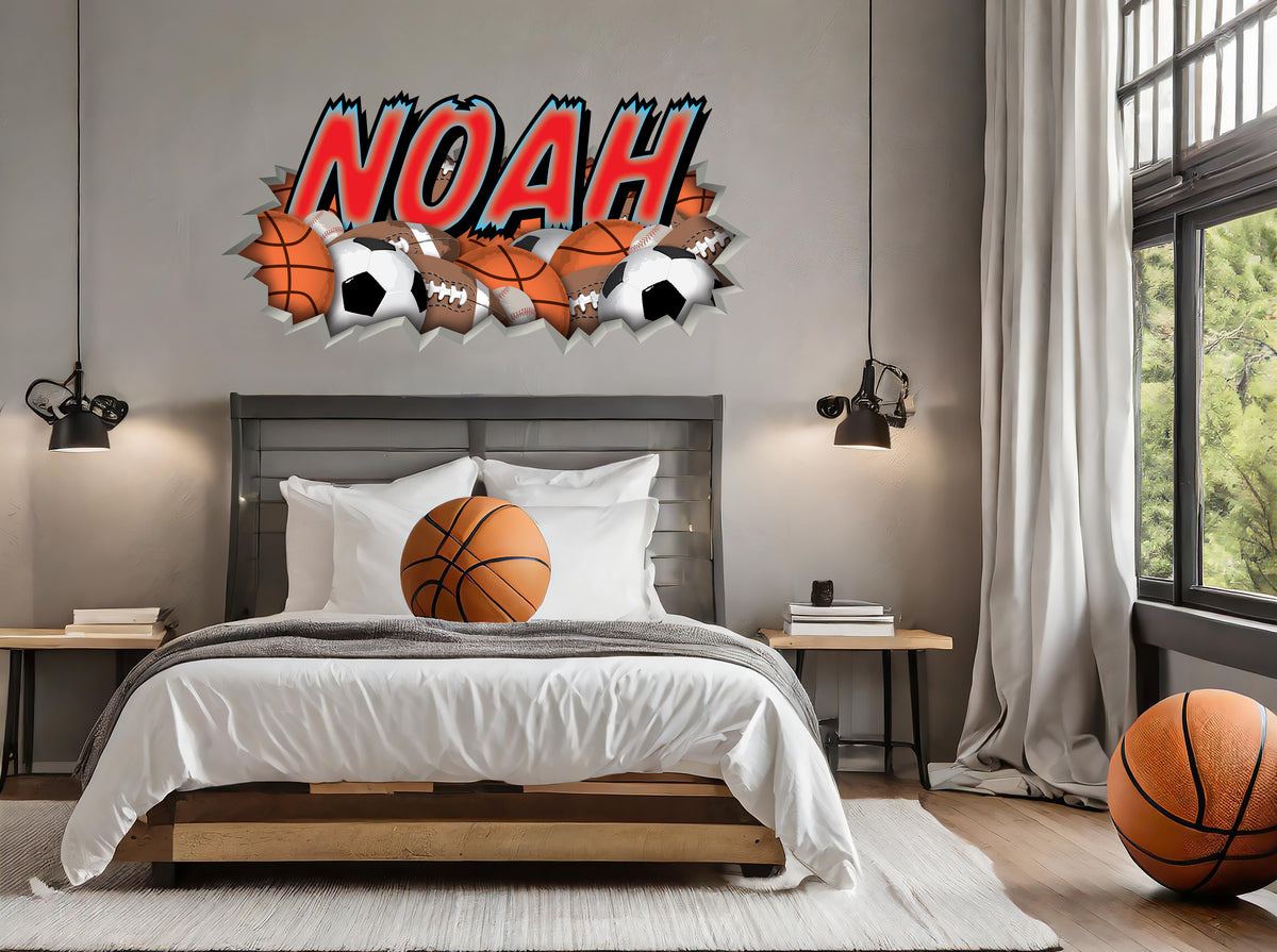 Personalized Sports Graffiti Name Decal