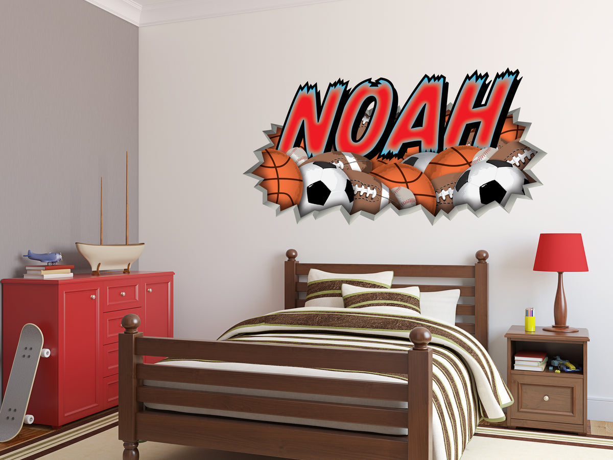 Personalized Sports Graffiti Name Decal