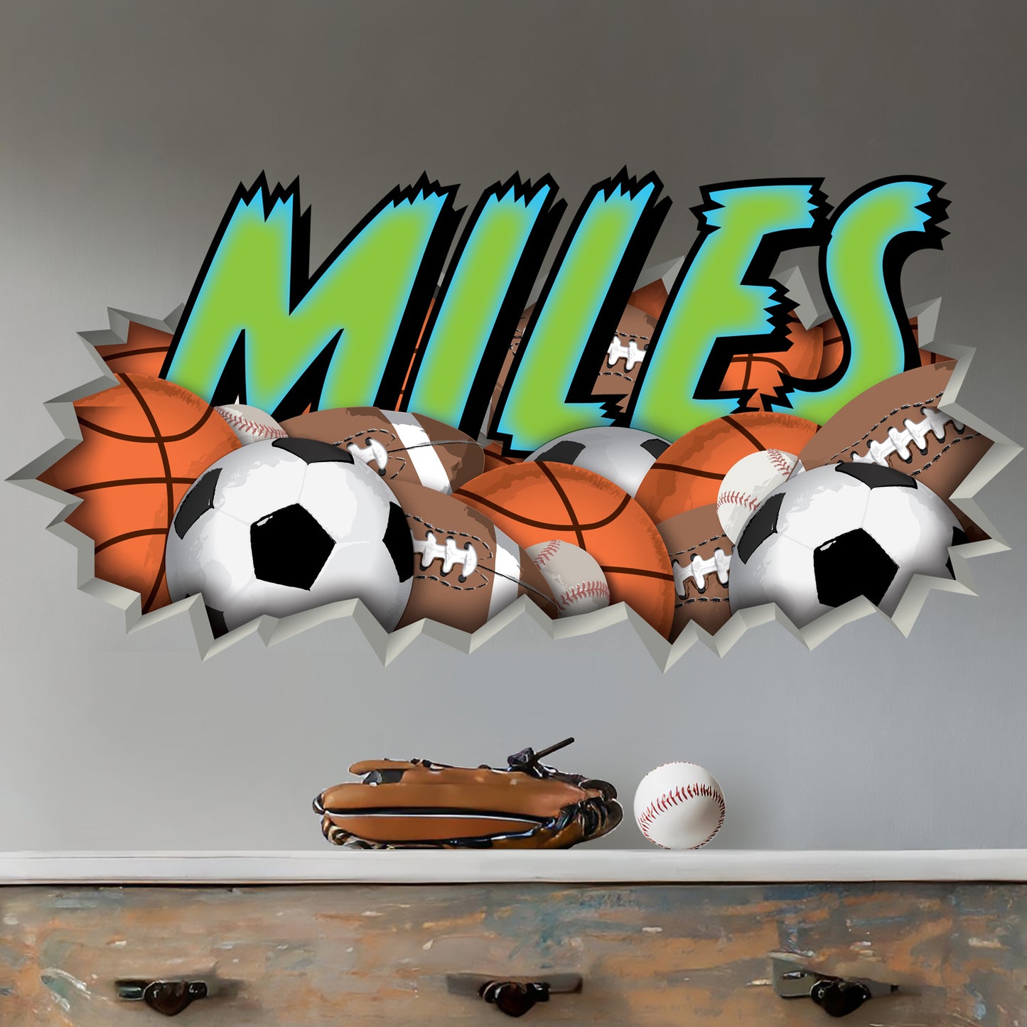 Personalized Sports Graffiti Name Decal