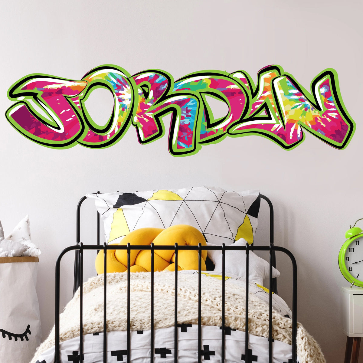 Tie-Dye Graffiti Name Decal