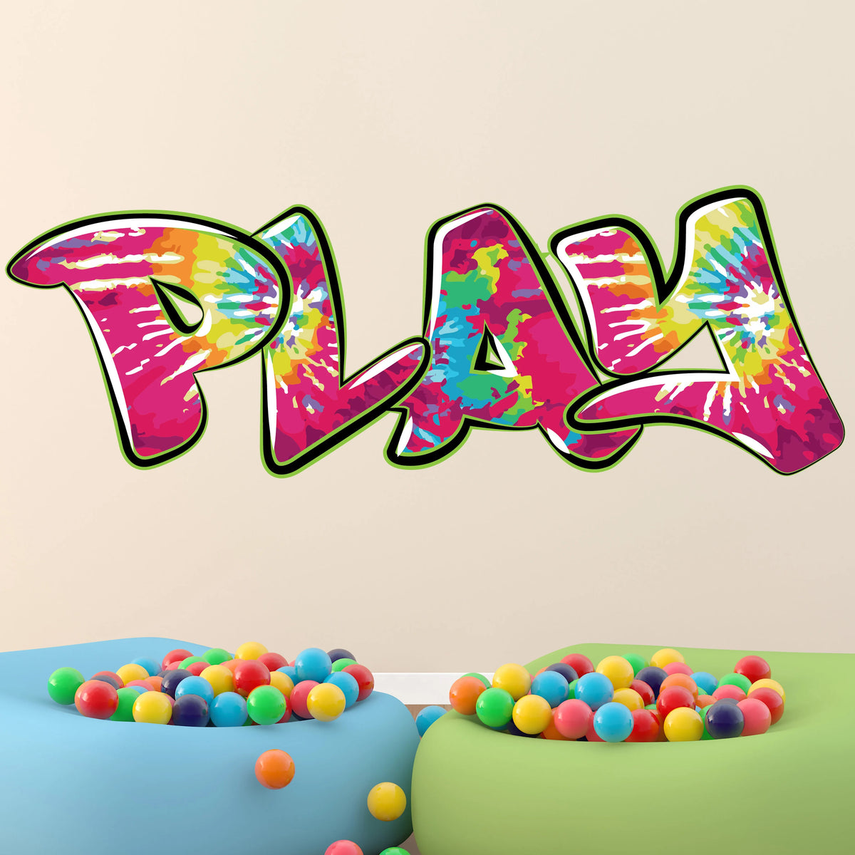 Tie-Dye Graffiti Name Decal